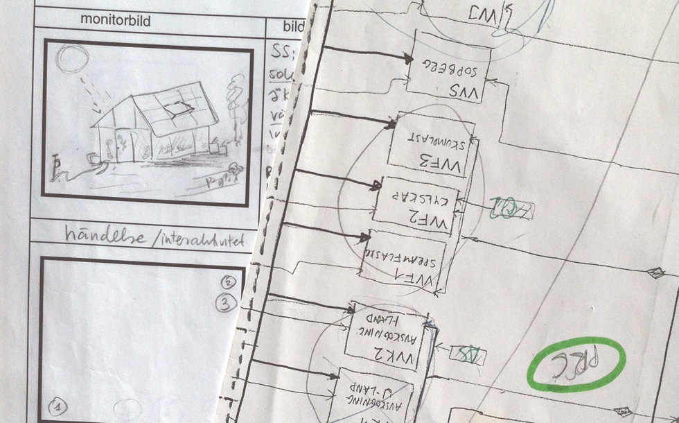 Multimediaspel för högstadieelever om miljöförstöring. I projektet ansvarig för manus, en hel del design, animering och kundkontakter. Nedre bilder från ett spel för mindre barn samt huvudmeny för informationskiosk (verk av Acke Oldenburg användes). Vem minns Director? 1996-98.
